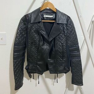 Bland Noir leather and mesh jacket.